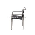 Scaun Roquebrune din piele neagră de design modern Eileen Grey